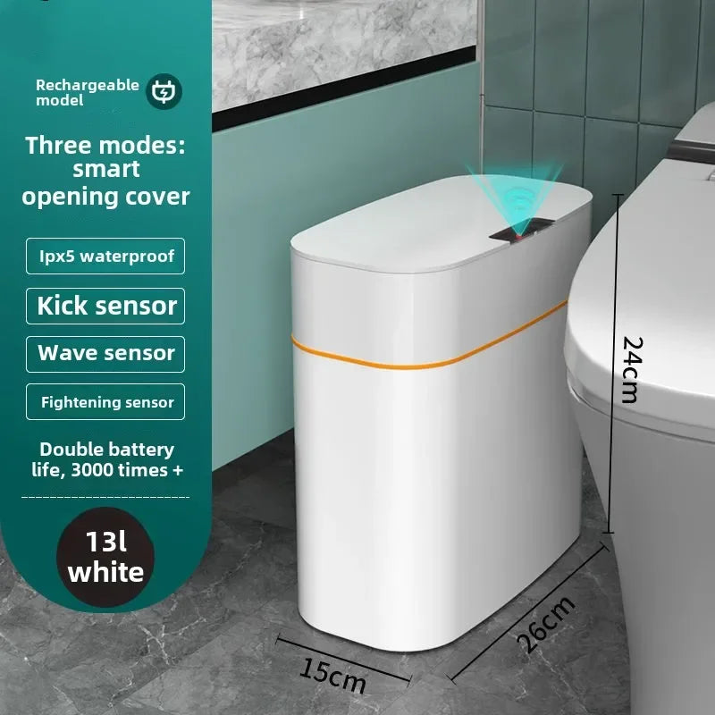 Automatic Smart Trash Can Inductive Household Versatile New Living Room Light Luxury Electric Toilet Toilet Sanitary Bucket
