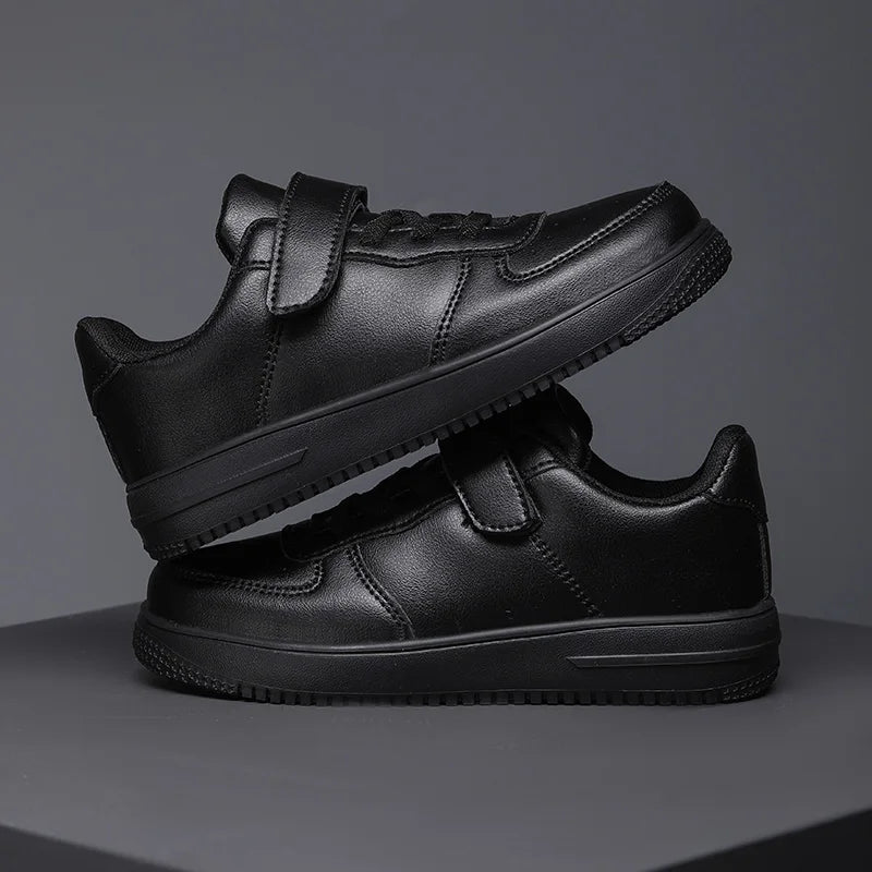 Black Children Shoes Boys Sneaker 6 To 12 Years 2024 New School Leather Kids Casual Sneaker Tennis Sports Shoes for Boy