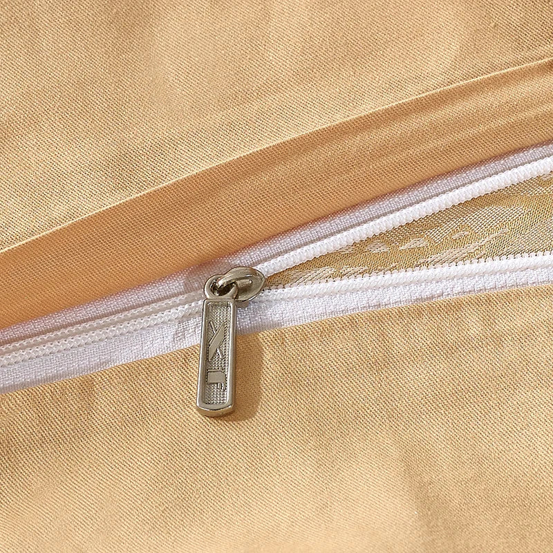 Sliver Gold Luxury Silk Satin Jacquard duvet cover bedding set queen king size Embroidery bed set bed sheet/Fitted sheet set