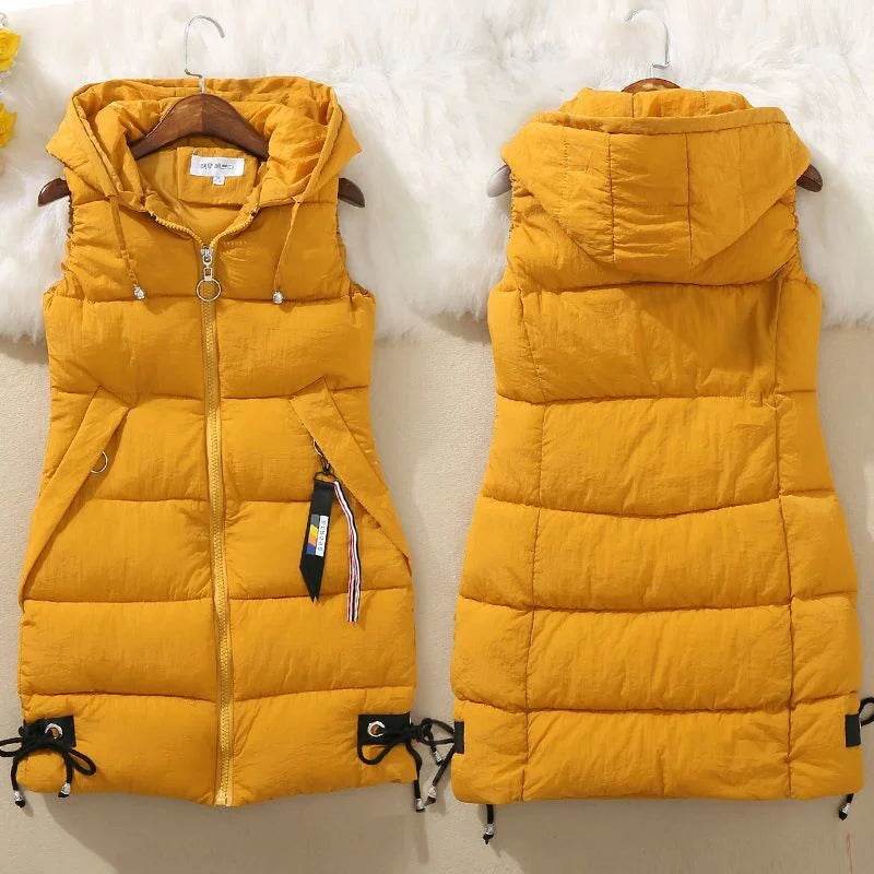 Autumn Women Vest Winter Puffer Parkas Coat 2023 New Casual Pocket Hooded Waistcoat Female Sleeveless Jacket Outerwear - AIAZ