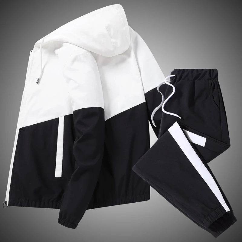 2025 Men Tracksuit Casual Joggers Hooded Sportswear Jackets And Pants 2 Piece Sets Hip Hop Running Sports Suit - AIAZ
