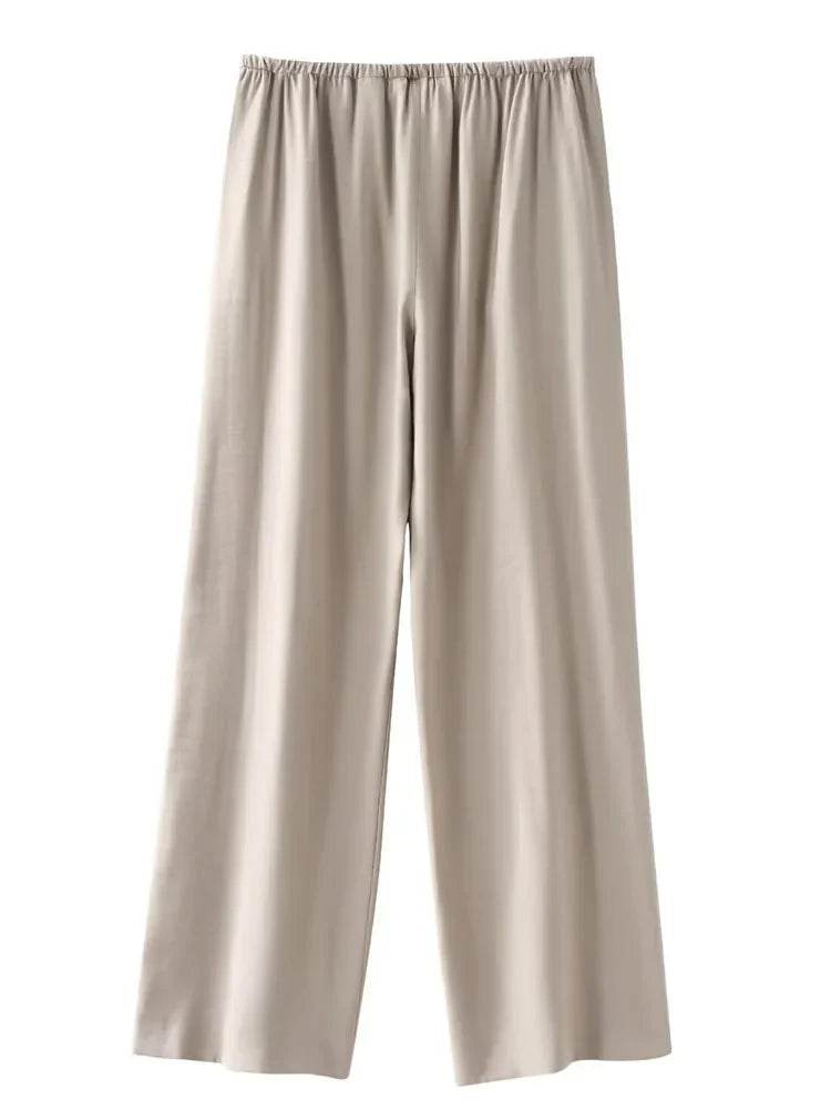 Pajama Style Pants Sets Women 2 Pieces Fashion Oversized Shirts Tops Trousers Women's Suit Two Piece Set Women Outfit - AIAZ