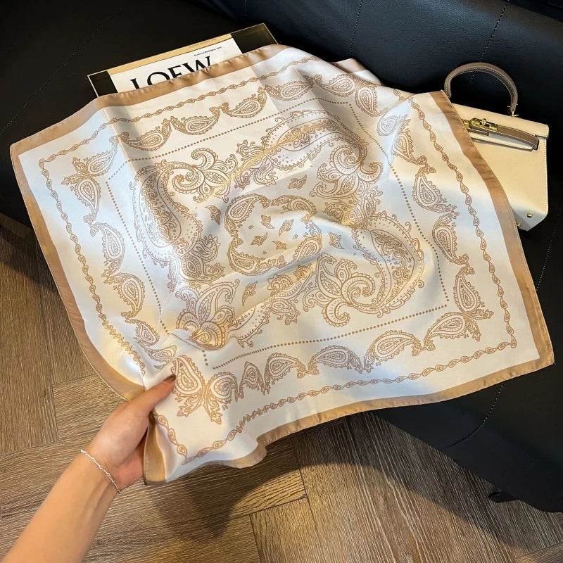 2024 New Leopard Print Square Scarf Women's Imitation Silk Scarf Casual Versatile Decoration Small Neck Scarf 70CMx70CM - AIAZ
