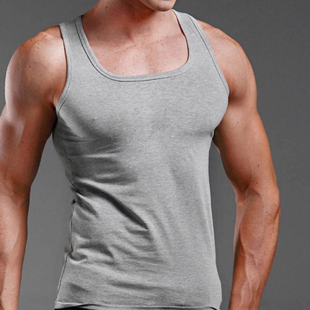 2024 New Men's Pure Cotton Tight Vest Casual Sports Tank Tops Middle-aged Sleeveless Basic Tops Quick Drying Bodybuilding Vest - AIAZ