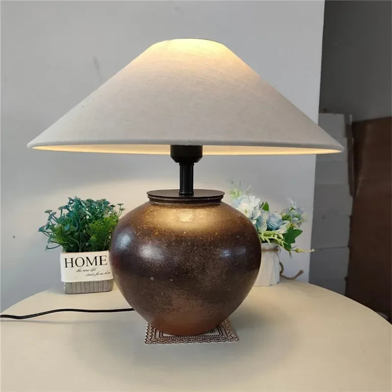 ULANI Contemporary Ceramic Table Lamp American Retro Creativity Living Room Bedroom Study Villa Hotel Homestay Desk Light