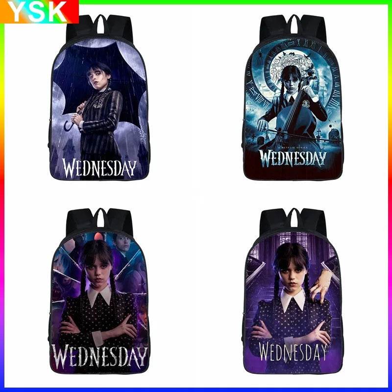 Wednesday Addams Backpack Wednesday School Bag with The Same Style Primary School School Bag Children's Backpack Meal Kit - AIAZ