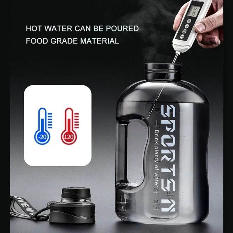 2L Water Bottle Sports Gym Water Kettle A large amount of refilling buckets in summer for Camping Travel BPA Free Drinking - AIAZ