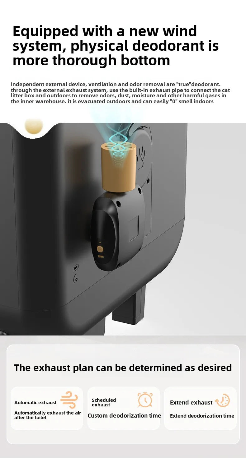 Intelligent Cat Litter Box, Cat Toilet, Electric APP Control Pet Litter Box, Large Size, Automatic Feces Shovel, Anti Splash