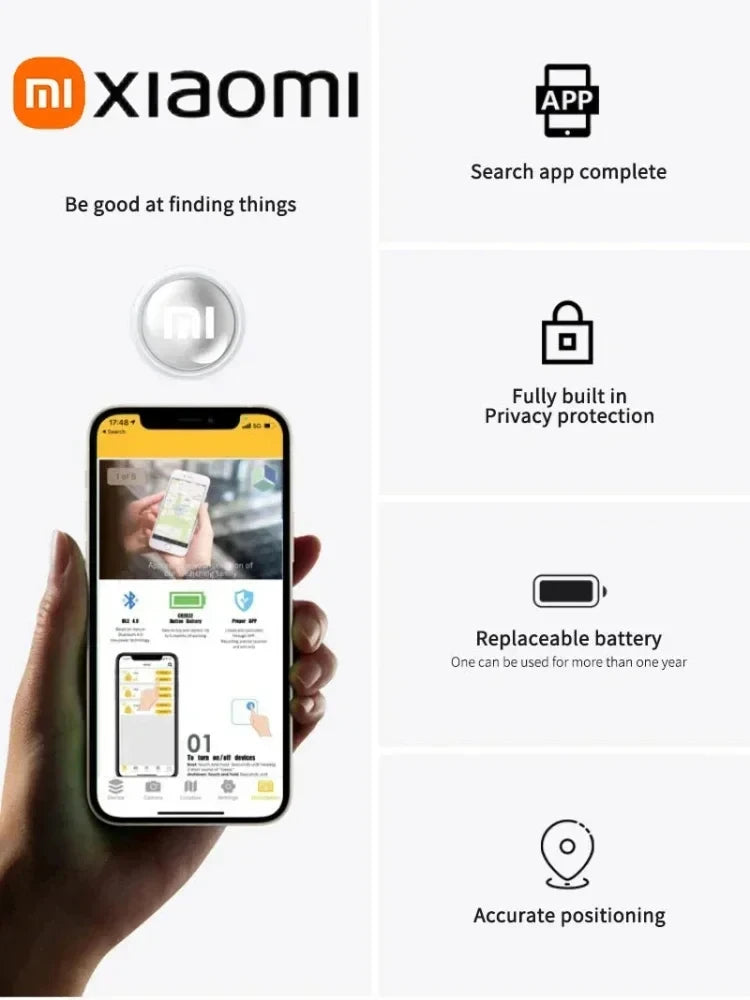 Xiaomi Mini GPS Tracker System Find My App Air Tag Smart Bluetooth Locator Child Finder Bag Anti-Loss Pet Collar With Tracker