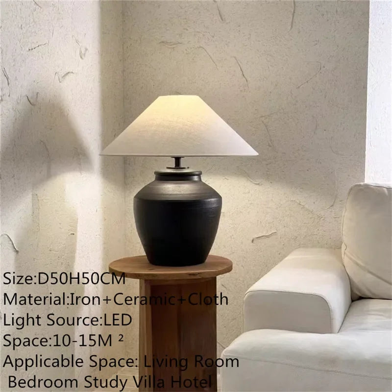 ULANI Contemporary Ceramic Table Lamp American Retro Creativity Living Room Bedroom Study Villa Hotel Homestay Desk Light