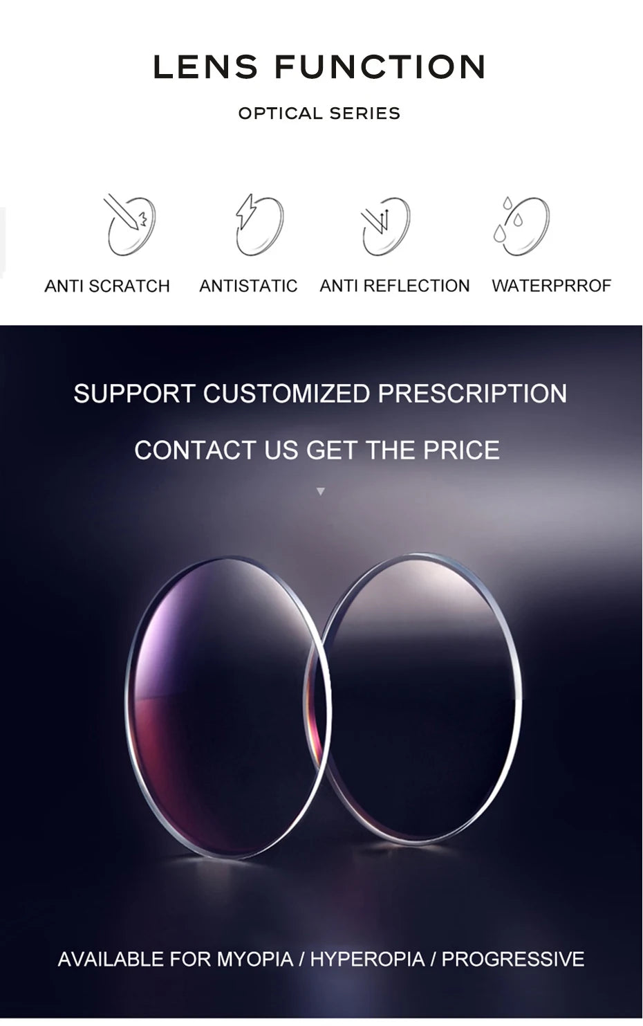 CAPONI Prescription Glasses Women Myopia Retro Light Weight Computer Anti Blue Light Glasses Photochromic Eyes Glasses PJ34022