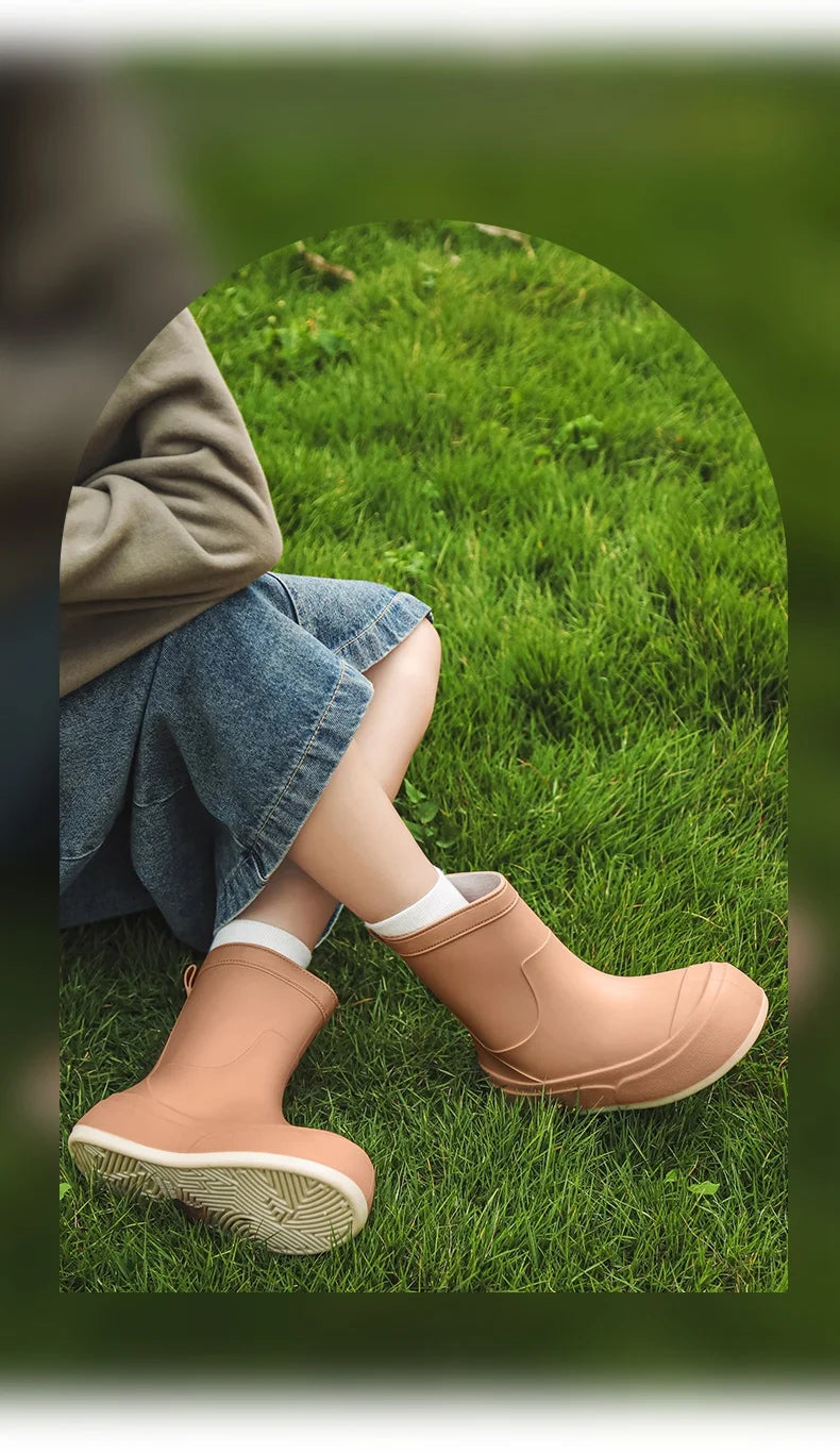 Cute Parent-Child Rain Boots Women's Anti-Slip Waterproof oes Four Seasons Universal Slip-Resistant Rubber Boots