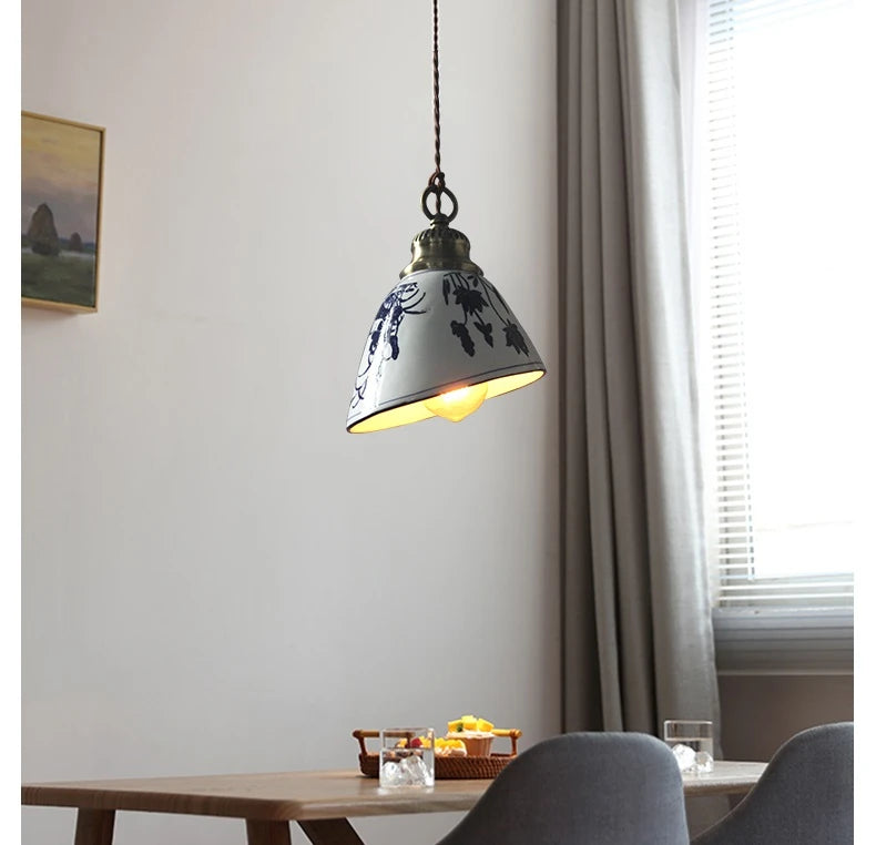 IWHD Modern Simple Ceramic LED Pendant Lamp Home Indoor Decor Lighting Bedroom Restaurant Dinning Living Room Lights Hanglamp