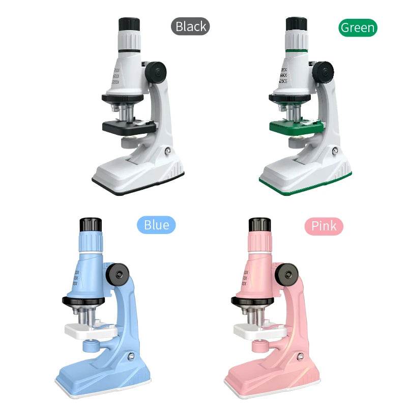 Children Science Biological 200x 600x 1200x Pocket Microscope Set Lab With LED Refined Instruments Montessori Education Toy - AIAZ