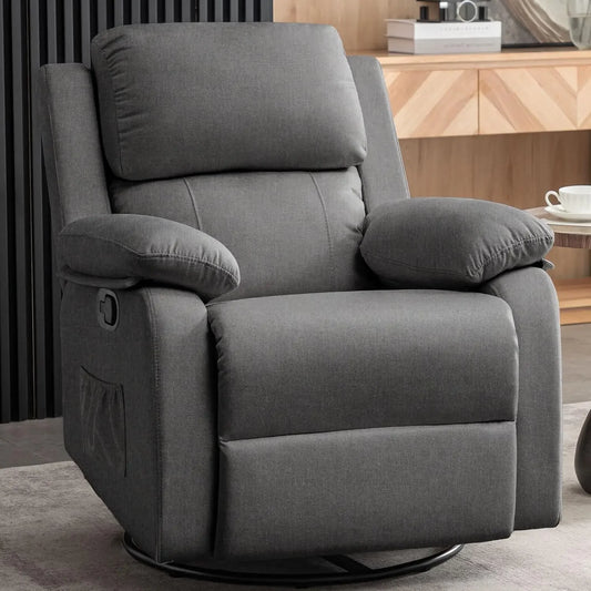For cRecliner Chair, 360 Swivel Rocker Chair for Adults, Small Rocking, Upholstered Fabric Glider Recliner Nursery Chair , Nurse