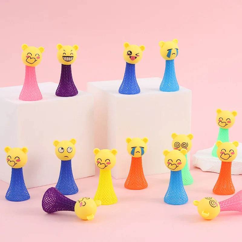 20Pcs Cartoon Mini Expression Bouncing Doll Toys for Kids Birthday Party Favors Baby Shower Gift Goodie Bag Piniata Fillers - AIAZ