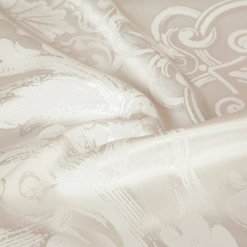 Sliver Gold Luxury Silk Satin Jacquard duvet cover bedding set queen king size Embroidery bed set bed sheet/Fitted sheet set