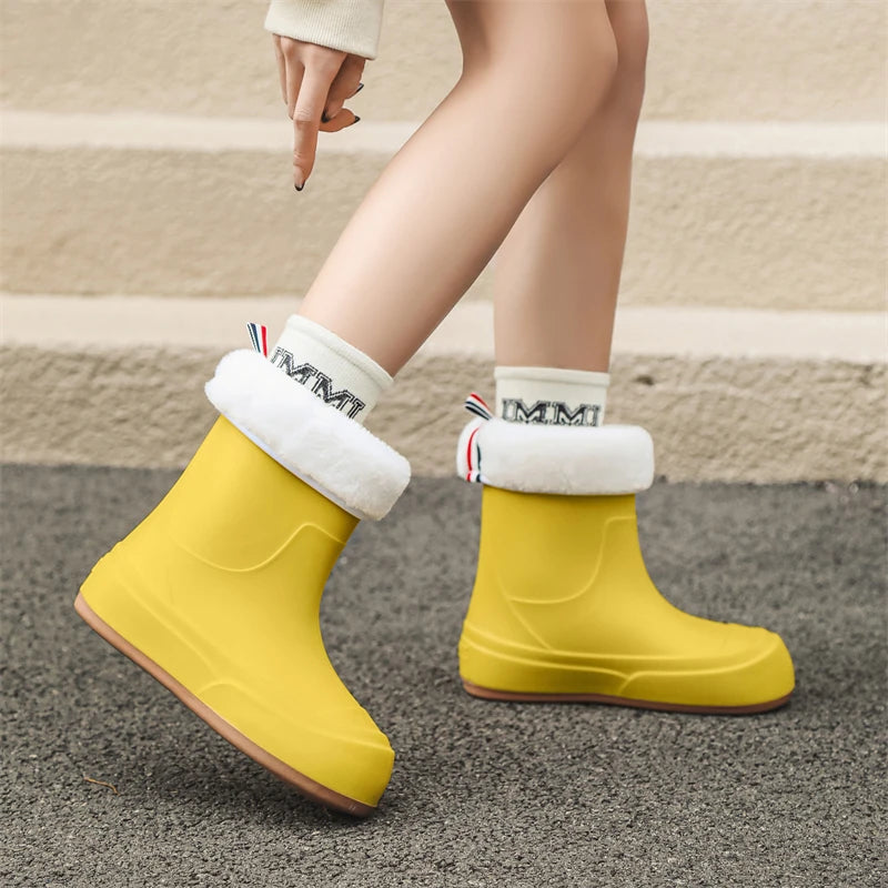 Cute Parent-Child Rain Boots Women's Anti-Slip Waterproof oes Four Seasons Universal Slip-Resistant Rubber Boots