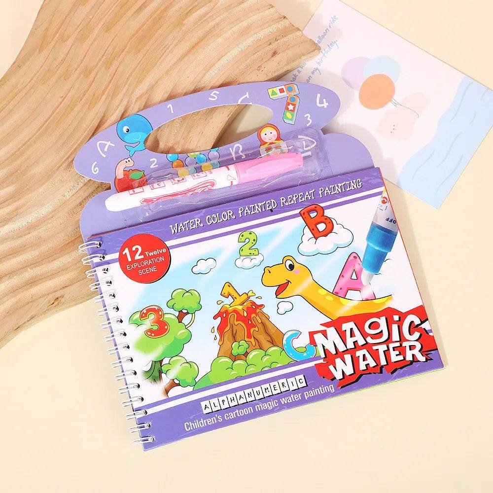 Magical Water Painting Book Toddler Early Education Toys Reusable Magic Drawing Coloring Book for Kids Children Montessori Toys - AIAZ