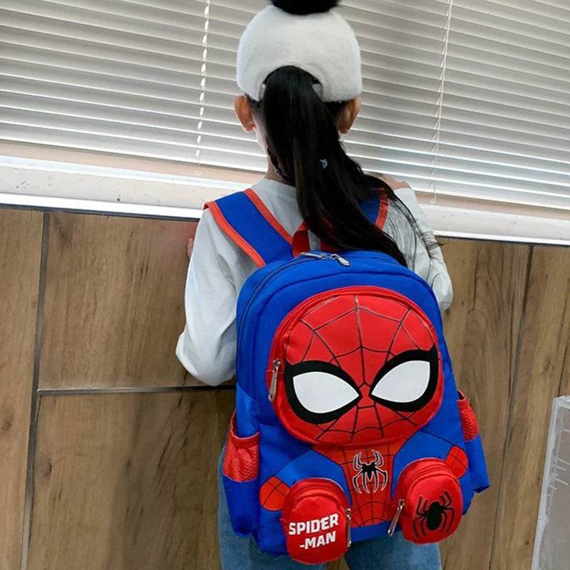 Spiderman Backpacks Super Heroes Student School Bag Cartoon 3d Stereo Kindergarten Backpack Children's Travel Bag Gift - AIAZ