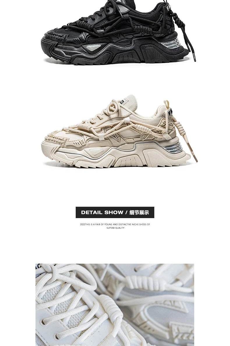 Platform Men Shoes Fashion Clunky Sneakers Men Casual Shoes Breathable Sports Dad Shoes Male Fitness Footwear 2023 - AIAZ