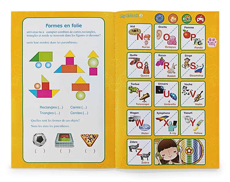 French and English Bilingual Finger Reading Children's Voice Book Intelligent Learning Toys French E-book Early Education Tool - AIAZ