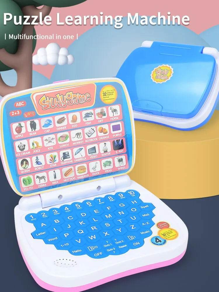 English Learning Small Laptop Toy for Kids 2-3 Years. Boys and Girls Computer for Aphabet ABC.Numbers.Words.Spelling.Maths.Music - AIAZ