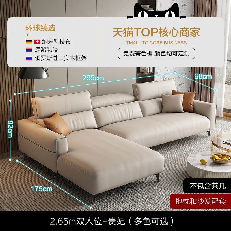 Dipu cream wind technology cloth sofa living room simple modern Italian minimalist Guifei corner cloth sofa combination