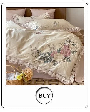 4/6/9Pcs Gorgeous European Palace Style Royal Embroidery Bedding Set Brocade Egyptian Cotton Duvet Cover Bed Sheet Pillowcases