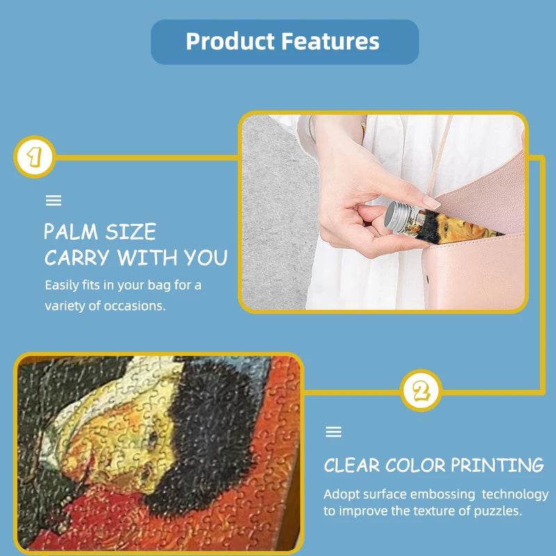 MaxRenard Jigsaw Puzzle 150pcs Mini Test Tube 15*10cm Travel Game World Famous Van Gogh Oil Paintings - AIAZ