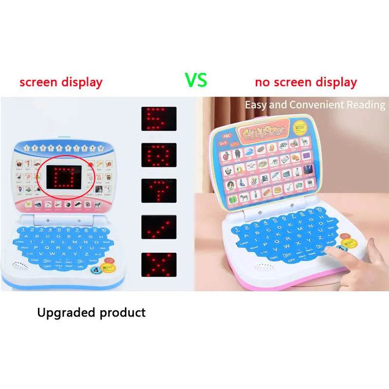 English Learning Small Laptop Toy for Kids 2-3 Years. Boys and Girls Computer for Aphabet ABC.Numbers.Words.Spelling.Maths.Music - AIAZ