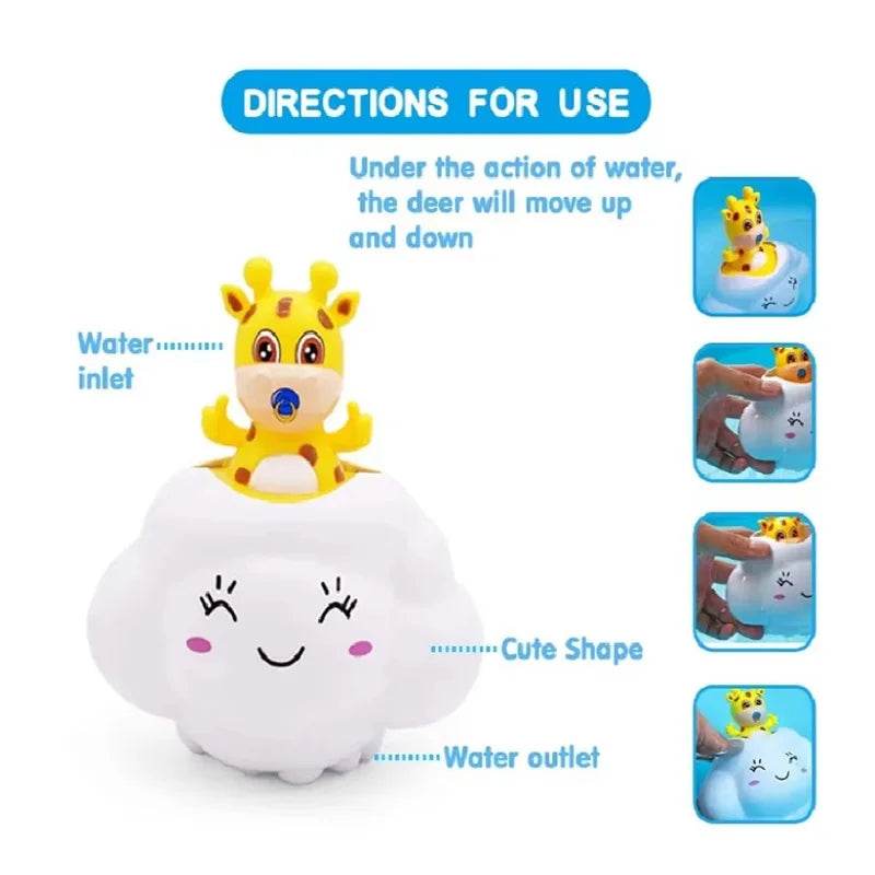 Baby Bath Toy, Bathing Cute Swimming Water Spraying Clouds Shower Bath Toy For Kids Water Playing Toy - AIAZ