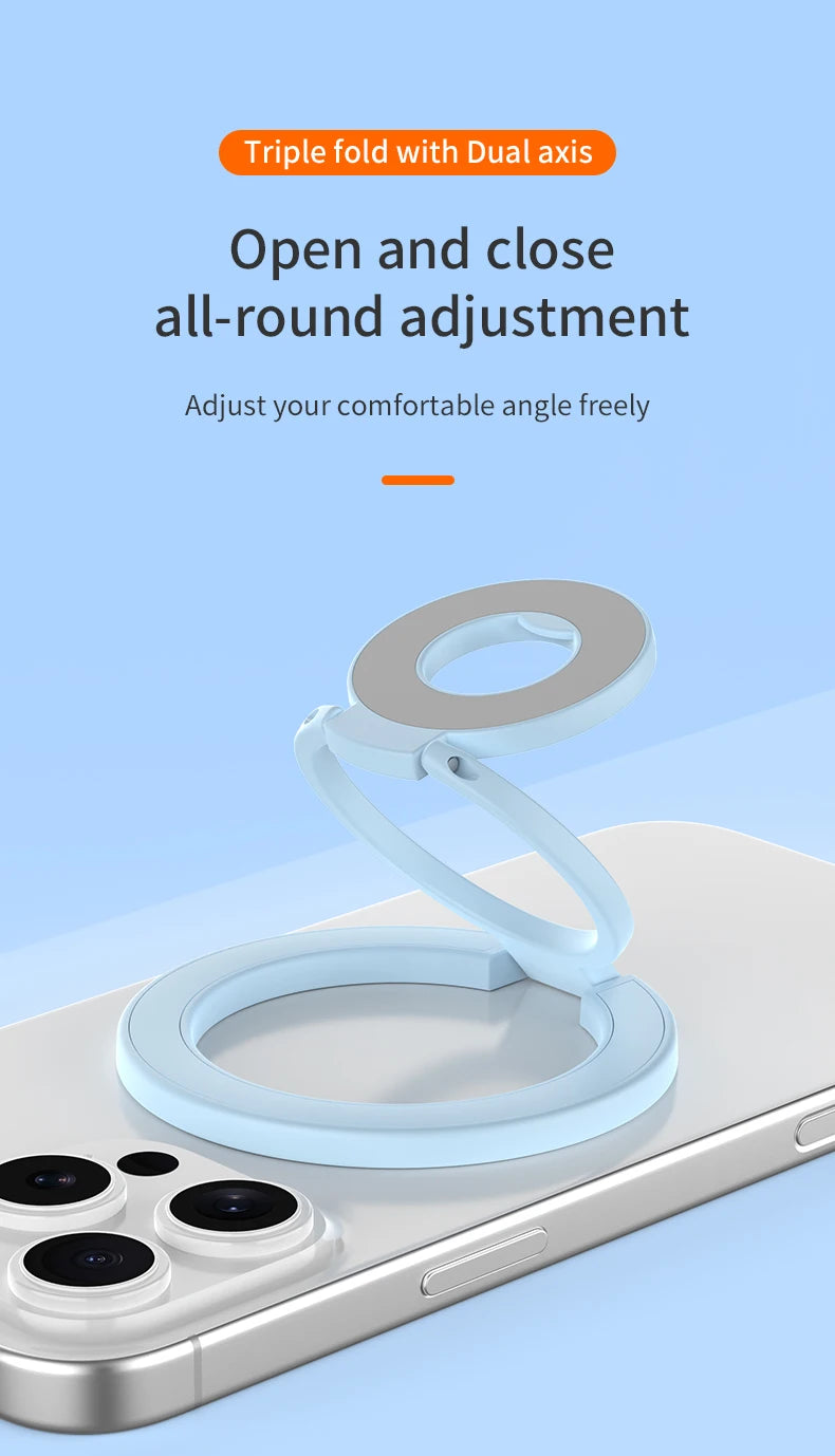 For MagSafe Double Sided Magnetic Phone Ring Holder Portable Folding Cellphone Stand Accessory Grip Bracket Support For iPhone