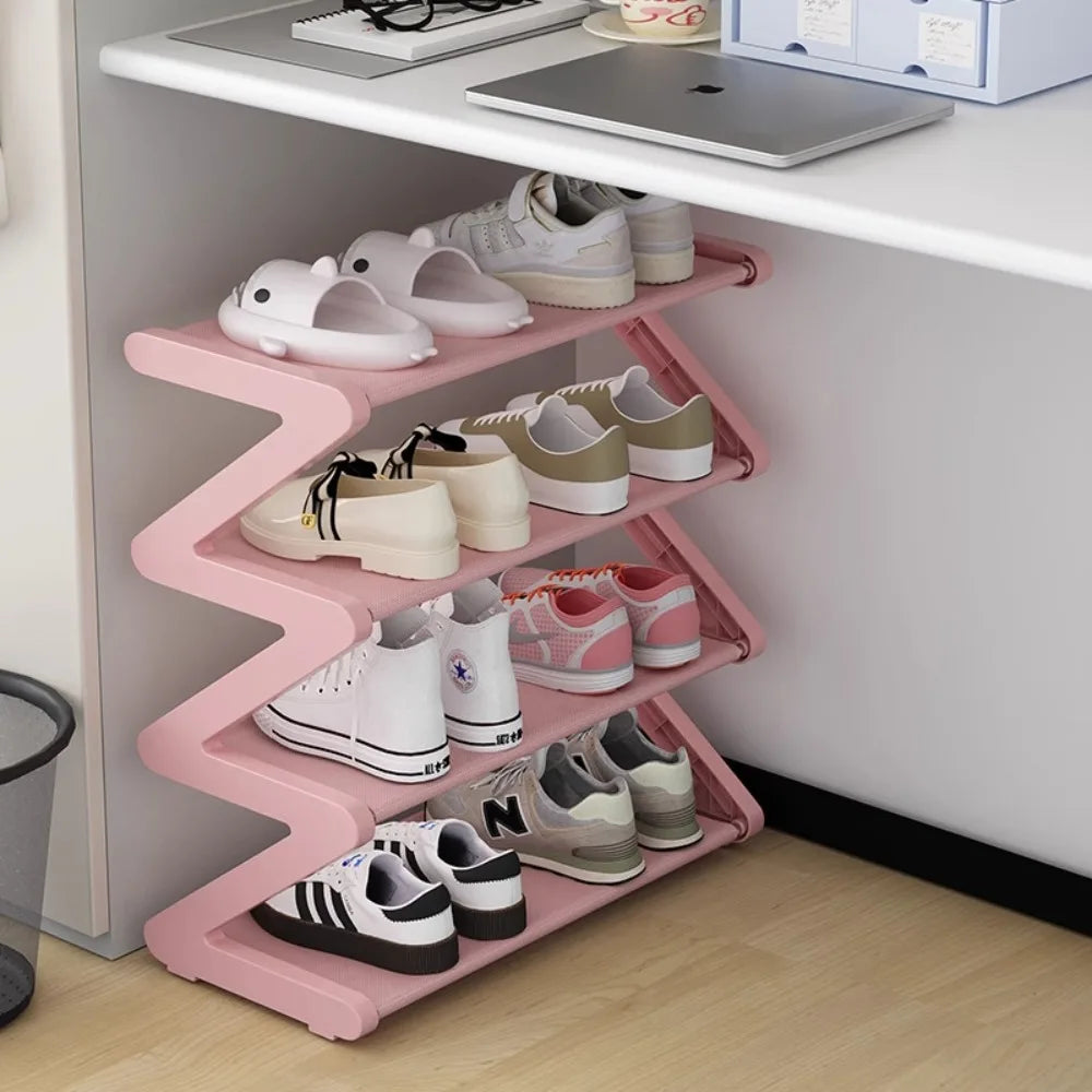 Creative Z-shaped Shoe Rack, Simple Household Shoe Storage, Multi-layer Assembly Shoe Rack for Dormitories Shoe Storage