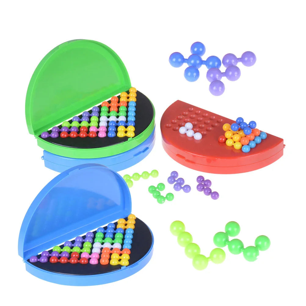 Classic IQ 3D Puzzle Board Game Pyramid Plate with Pearl Beads Children's Logical Thinking Montessori Educational Toy Gift