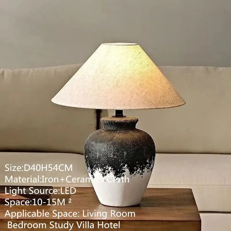 ULANI Contemporary Ceramic Table Lamp American Retro Creativity Living Room Bedroom Study Villa Hotel Homestay Desk Light