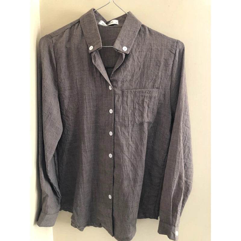 Chemisier Femme Womens Tops Fashion 2022 Summer Linen White Shirt Women Long Sleeve Blouse Korean Woman Clothes Roupas Femininas - AIAZ