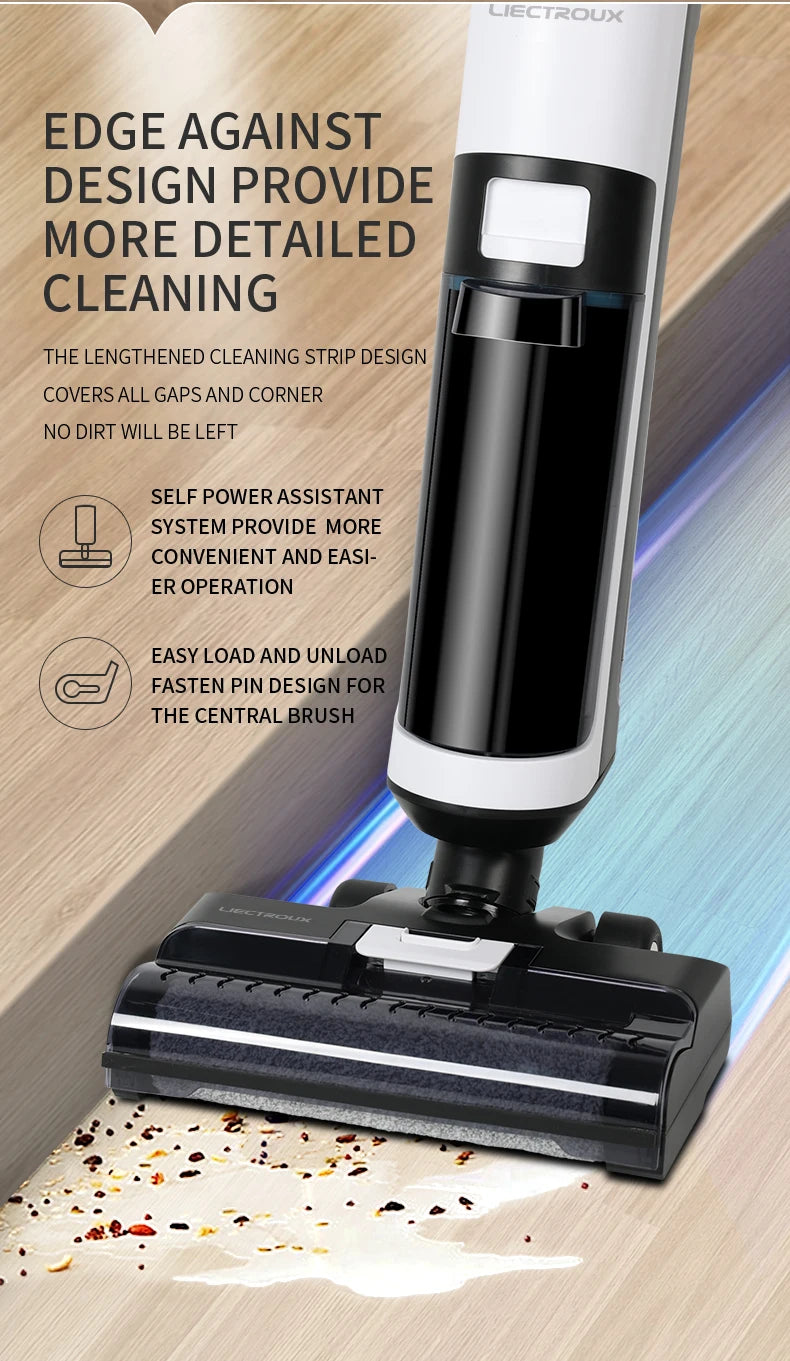 Liectroux i7Pro Cordless Vacuum Cleaner for Wet And Dry Cleaning, Smart Washing for Home Multi Surface Floor,14Kpa, Self-drying