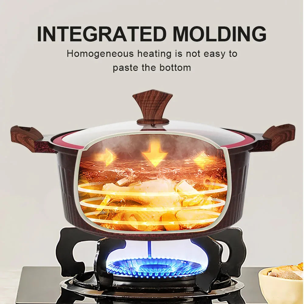 Donnor Ceramic Non Stick Pans Ceramic Casserole Stockpot Set with Lid Procook Stock Pot 15pcs Cookware for Braising