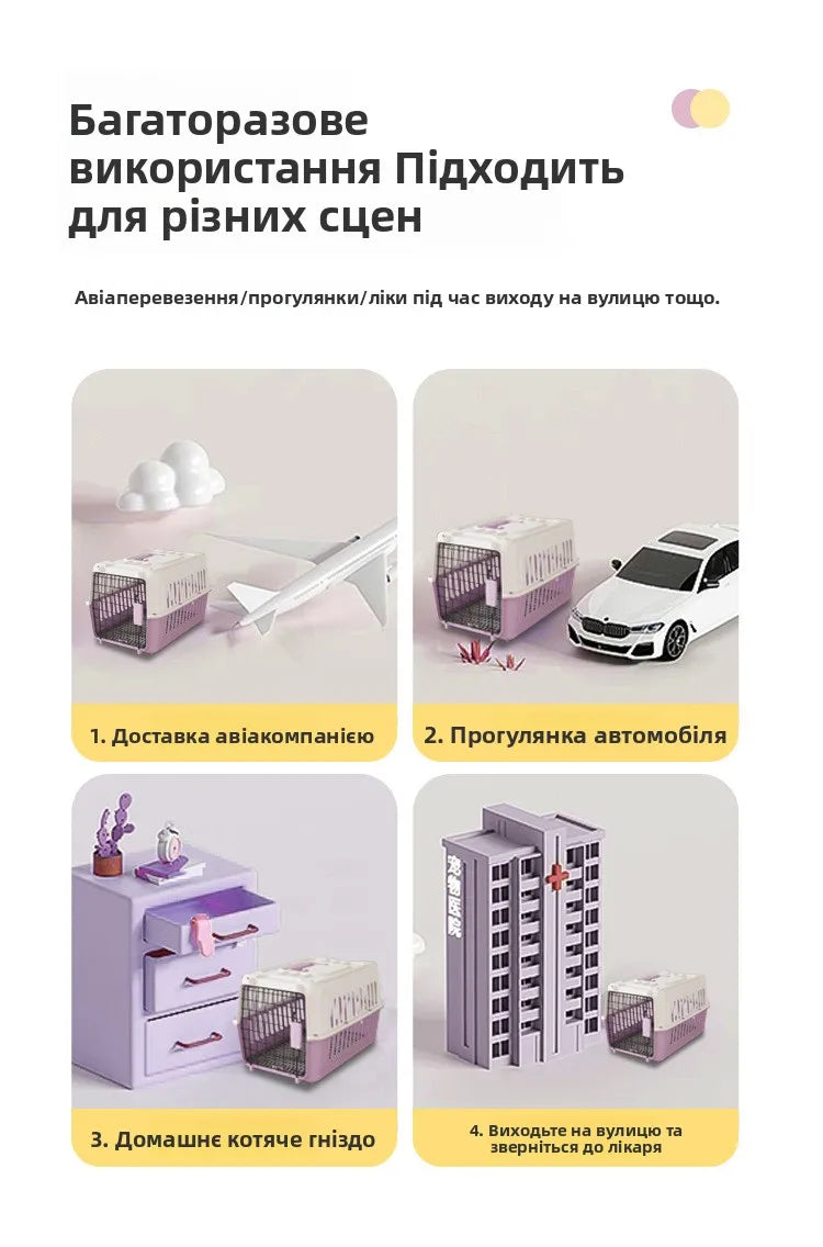 Portable Handheld Plastic  Carrier Air ip Cage Pet Transport Box for Traveling Carrng Dog Cage  Travel Bag