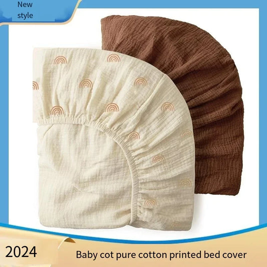 130*70cm Crib Fitted Sheets Soft Baby Bed Mattress Covers Print Newborn Toddler Bedding Set Kids Mini Cot Cotton 2024 Sheets