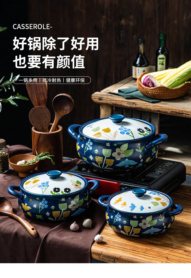 Korean Ceramic Casserole Creative Drum-shaped Stew Pot Spodumene Saucepan Kitchen Pan Home Cookware Cooking Tools Clay Pot