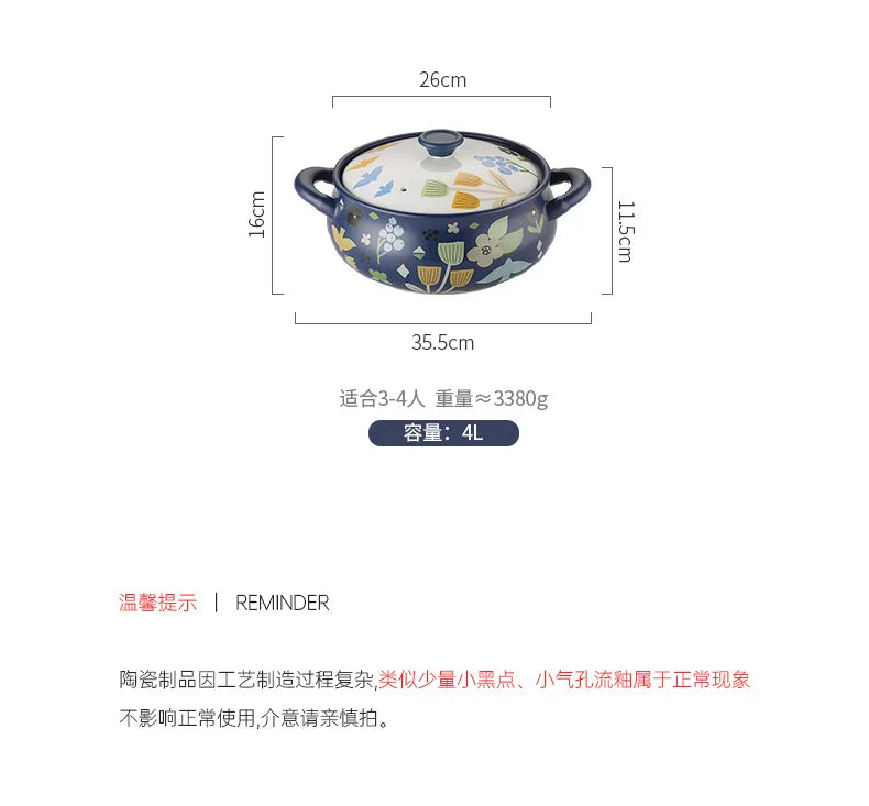 Korean Ceramic Casserole Creative Drum-shaped Stew Pot Spodumene Saucepan Kitchen Pan Home Cookware Cooking Tools Clay Pot