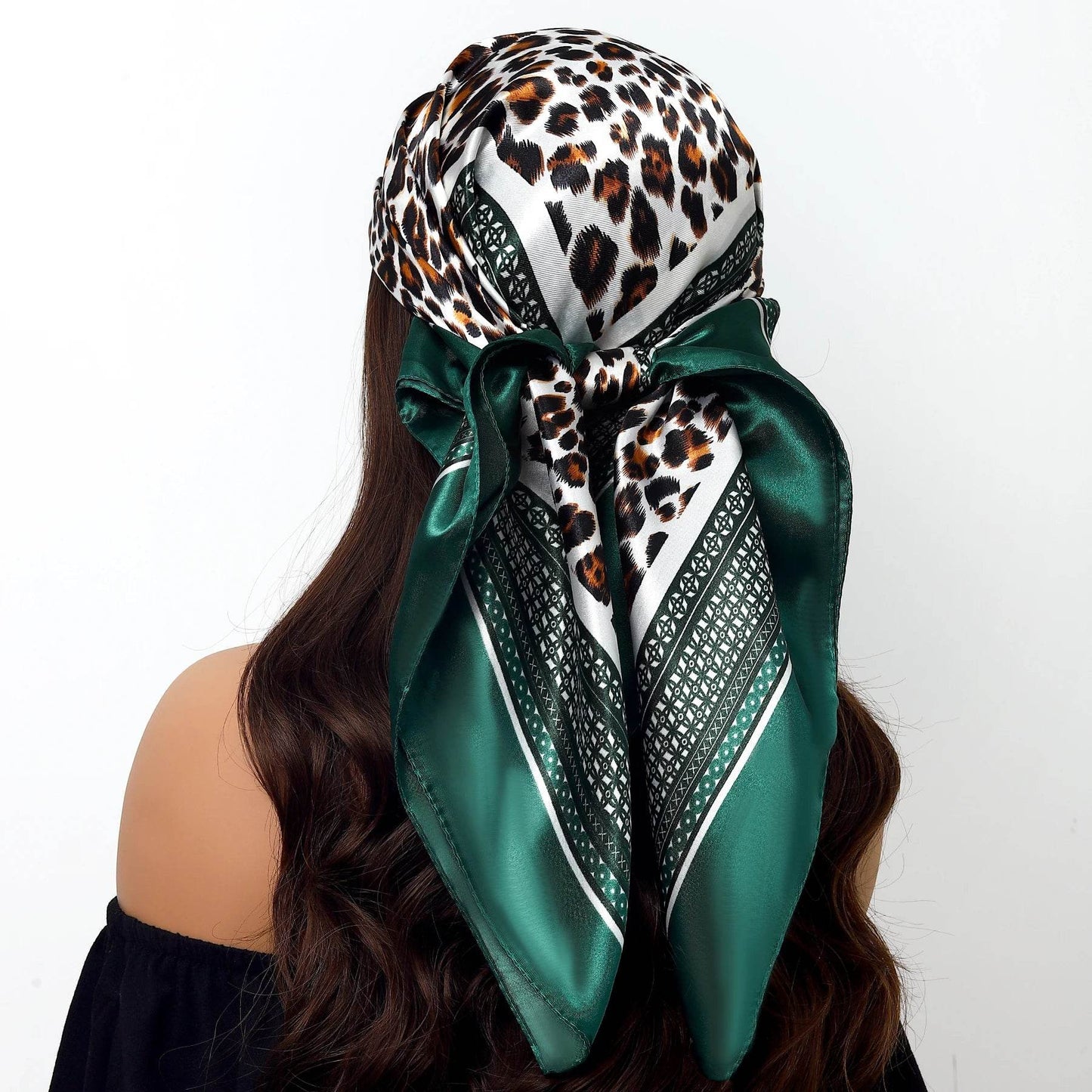 New 90*90cm Retro Brand Women Silk Scarf Bandanna Fashion Bohemian Pattern Square Hijab Lady Wrap Headband foulard muffler - AIAZ