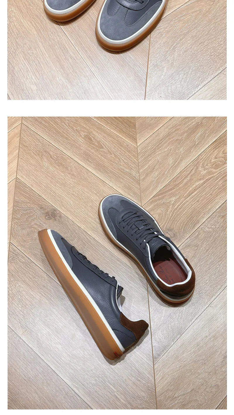 Real Leather Deqin oes ex Casual Cross Bule Sle Spring Summer Color Blo Leisure Board oes Trendy Women's Men's