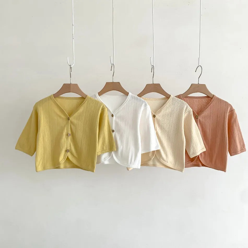 Kids Clothes Toddler Summer Jacket Infant Korean Casual Tops Boys Girls Lightweight Long Sleeve Outerwear Solid Color Cardigan