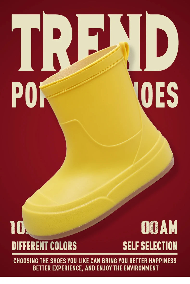 Cute Parent-Child Rain Boots Women's Anti-Slip Waterproof oes Four Seasons Universal Slip-Resistant Rubber Boots
