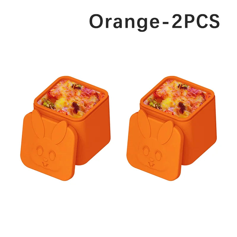 Non-stick Silicone Lunch Box For Kids Sauce container With Lid Small Lunch Box Accessories Dip Container Food storage container