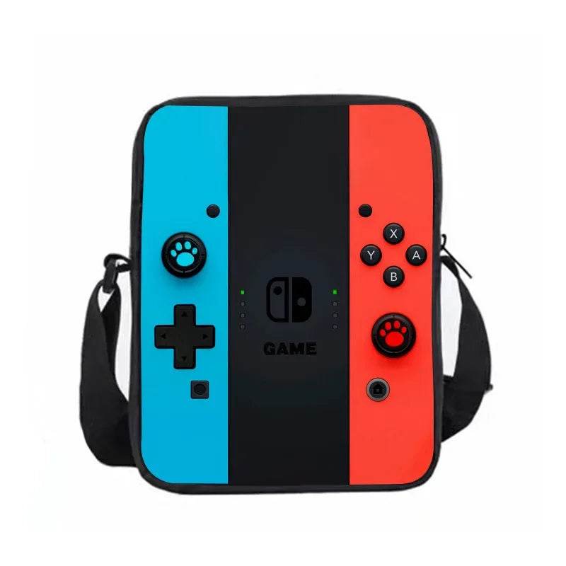Back To School Game Console Pattern DIY School Bag for Primary and Secondary Students Lunch Bag Pen Bag Shoulder Bag Three Sets - AIAZ