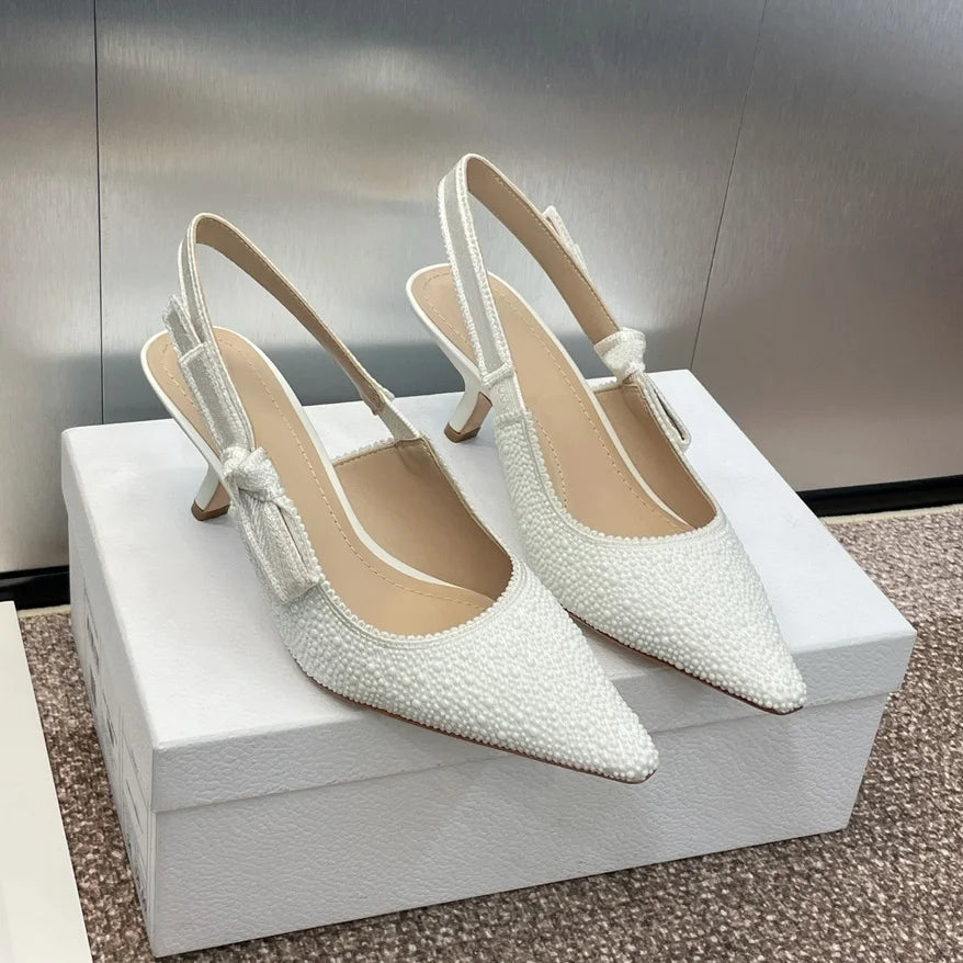 Top Quality Luxury Womens Sandal Casual Lace Flat Fashion Embroidered Muller Shoes Designer Silk Leather Soled High Heel
